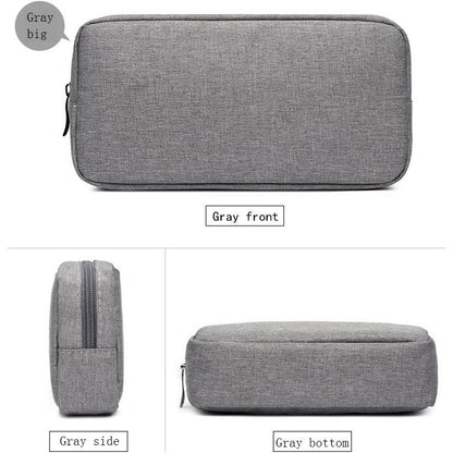 Versatile Headphone Charger & Data Cable Storage Bag - 23 x 11.5 x 5.5cm - Black