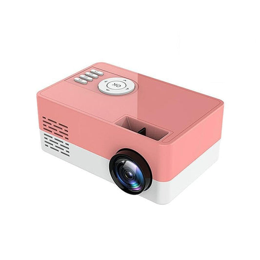 Portable Hd 1080P Led Projector With Tf / Av / Usb Support - Pink White