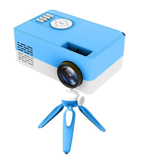 Mini Led Projector With Tripod Mount - Supports Av / Hdmi / Usb / Tf - 1080P Hd - Blue White