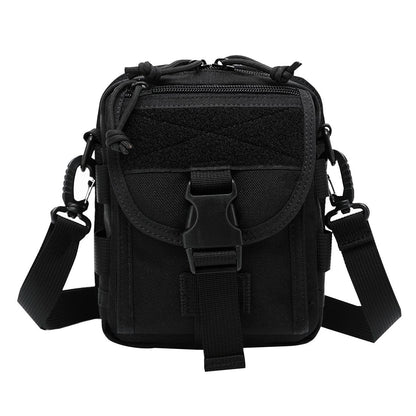 Army Style Oxford Cloth Crossbody Bag 17 X 15 X 8 Cm Shoulder Sling Hand Messenger Bag - Black