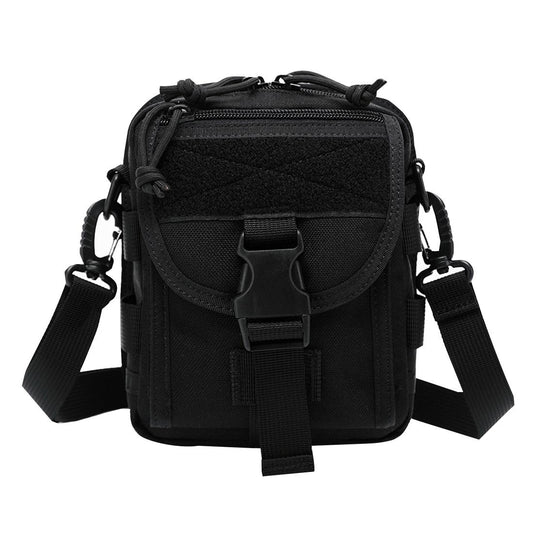 Army Style Oxford Cloth Crossbody Bag 17 X 15 X 8 Cm Shoulder Sling Hand Messenger Bag - Black