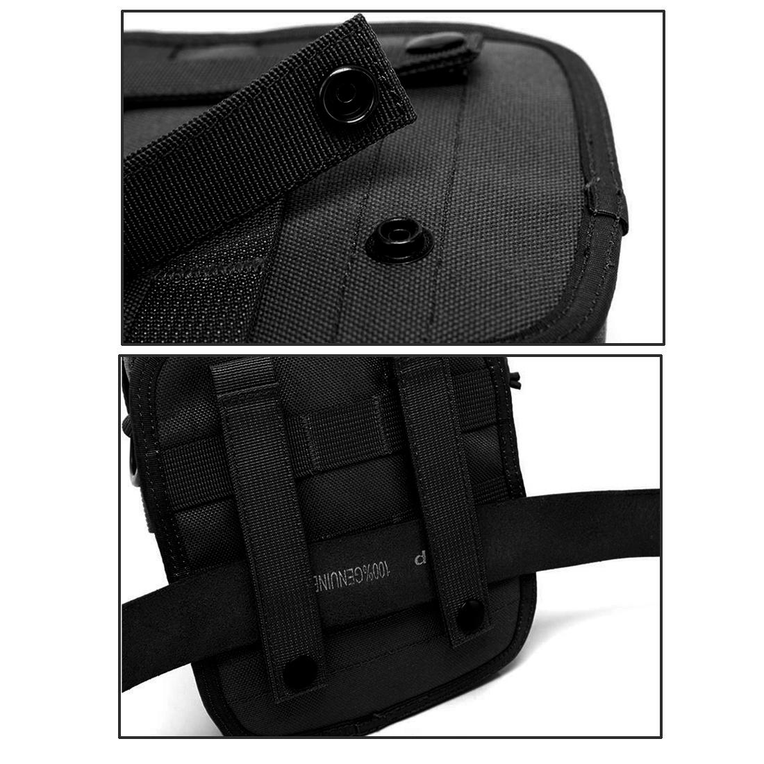 Army Style Oxford Cloth Crossbody Bag 17 X 15 X 8 Cm Shoulder Sling Hand Messenger Bag - Black