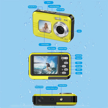 Waterproof 48mp Dual Screen Outdoor Camera - Wdc901 - Yellow