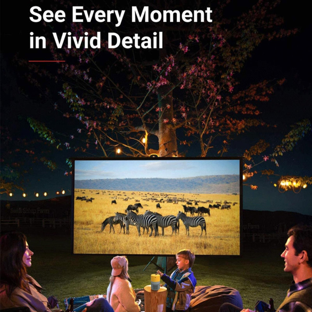 3000 Lumens Mini Projector With 100 Inch Screen - Black White