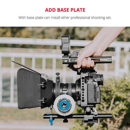 Camera Cage Stabilizer With Handle & Rail Rod Mount - Black for Panasonic Lumix Dc-S1H / Dc-S1 / Dc-S1R