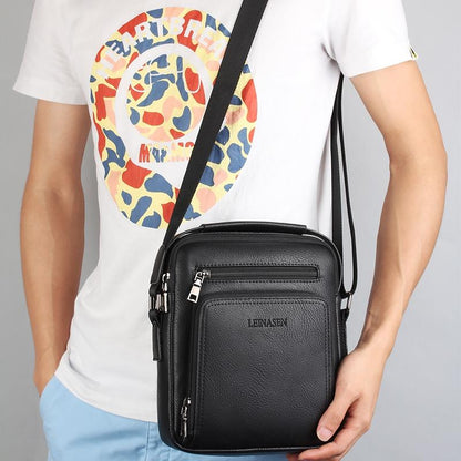 Versatile Men's Crossbody Bag For Business - Black