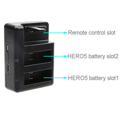 Remote Control Charger for Dual Batteries with Usb Cable for Gopro Hero7 / 6 / 5