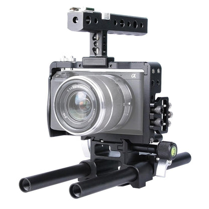 Camera Cage Stabilizer With Handle - Black For Sony A6000 / A6300 / A6400 / A6500