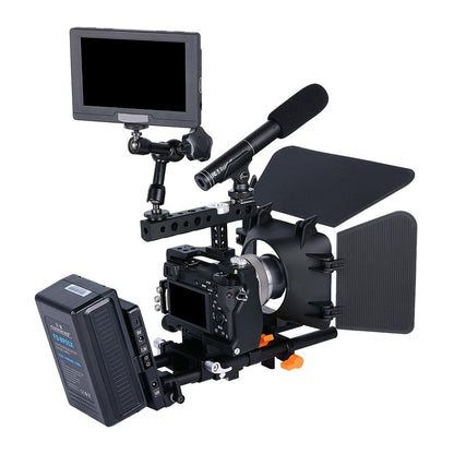 Camera Cage Stabilizer With Handle - Black For Sony A6000 / A6300 / A6400 / A6500