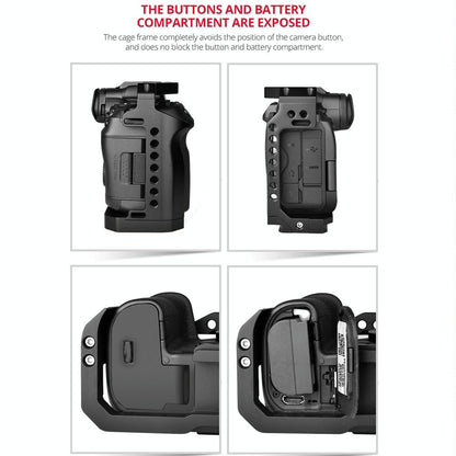Video Camera Cage Stabilizer For Canon Eos R5 / R6 / R - Black