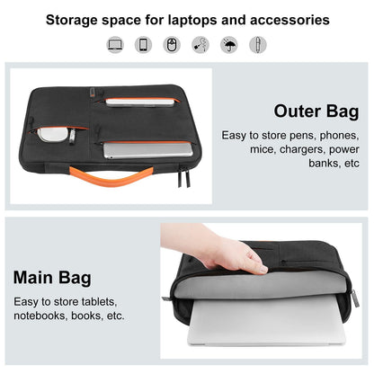 13 Laptop Sleeve Case For Macbook Samsung Thinkpad Sony Dell Alienware Chuwi Asus Hp -13.5 Inch Zipper Briefcase Handbag - Black