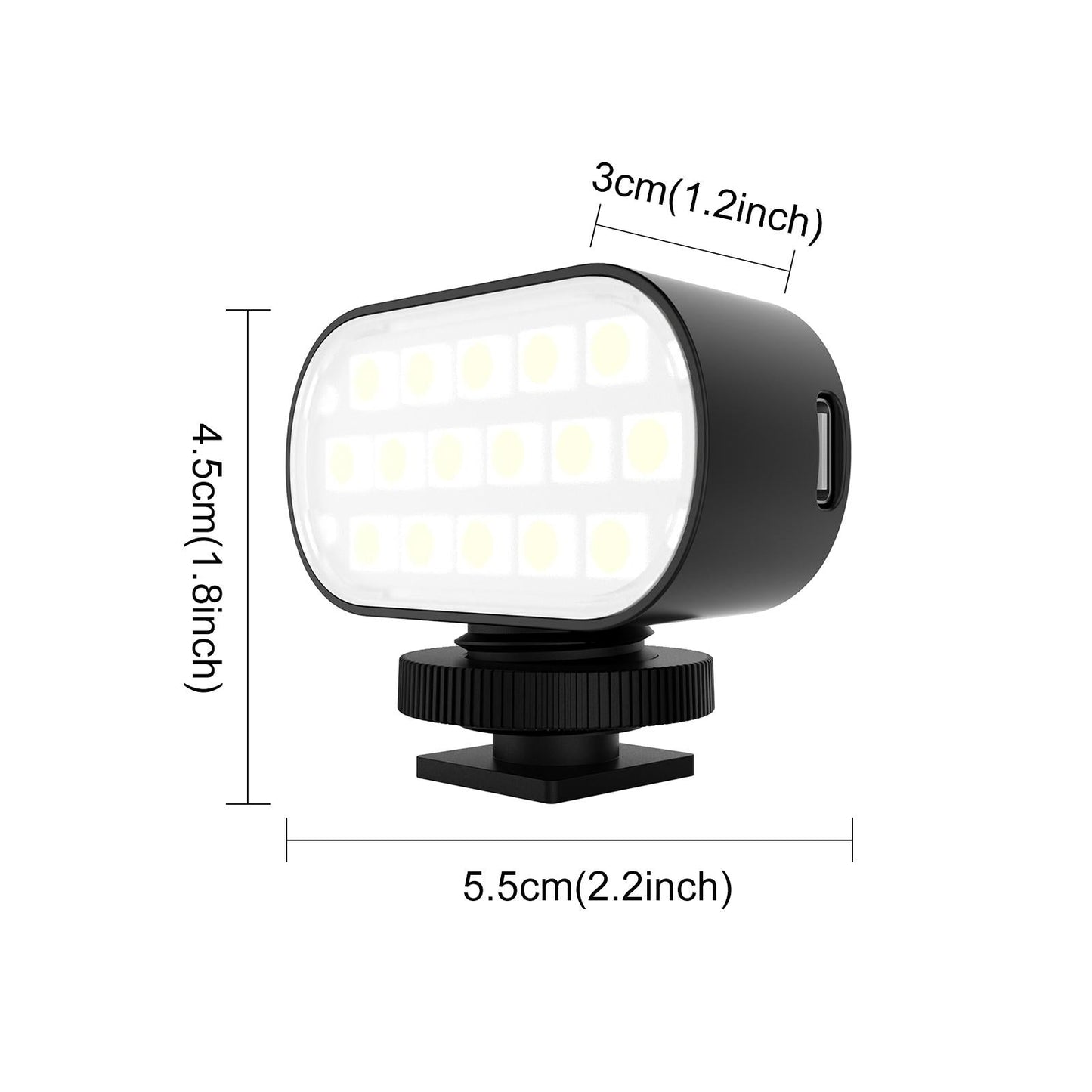 Portable Live Video Led Light for Beauty Photography and Selfies - Black