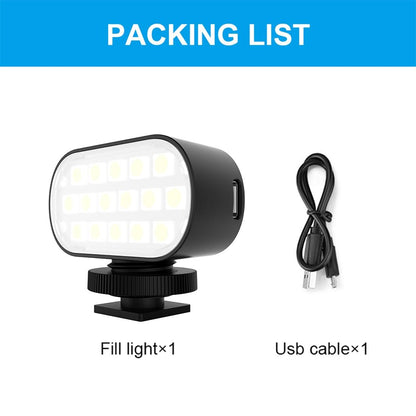 Portable Live Video Led Light for Beauty Photography and Selfies - Black