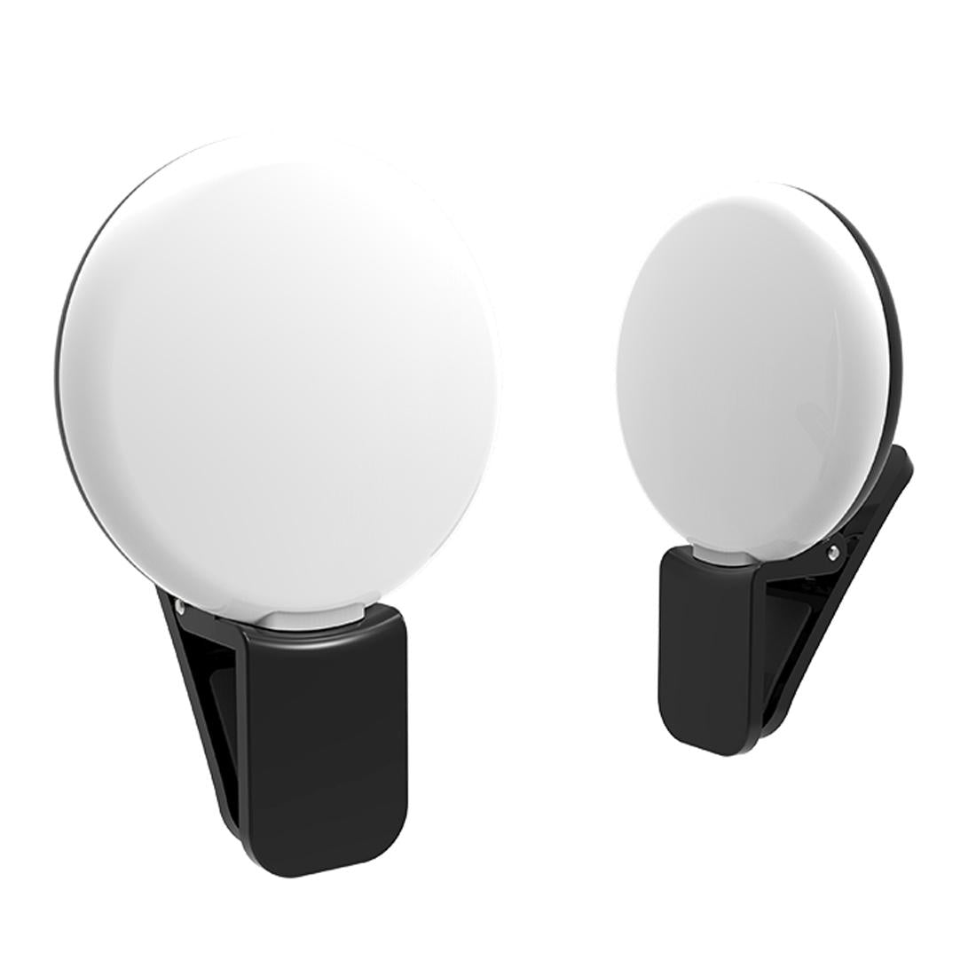 Portable Mini Beauty Light For Smartphones - 3 Brightness Levels 9 Led Warm / White - Iphone Galaxy Huawei Xiaomi Lg Htc - Black
