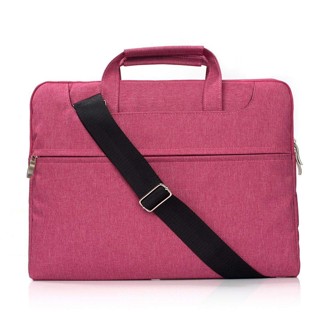 15.4 Inch Laptop Bag - Portable One Shoulder Zipper For Macbook Samsung Sony Dell Alienware Chuwi Asus Hp - Black