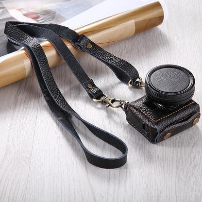 Genuine Leather Housing Case for Gopro Hero7 / 6 / 5 with Neck Strap and 52mm Uv Lens