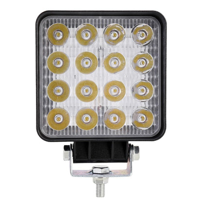 48W 4000Lm 16 Led White Light Condenser Engineering Lamp / Waterproof Ip67 Suvs Light Dc 10 - 30V Black