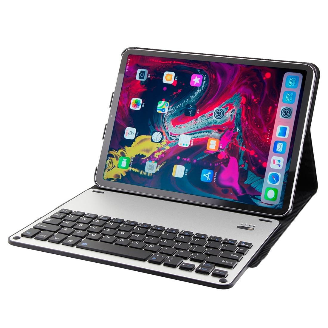 Bluetooth Keyboard & Leather Tablet Case For Ipad Pro 11 2018 - Detachable Aluminum Three-Gear Magnetic Sleep Function - Black