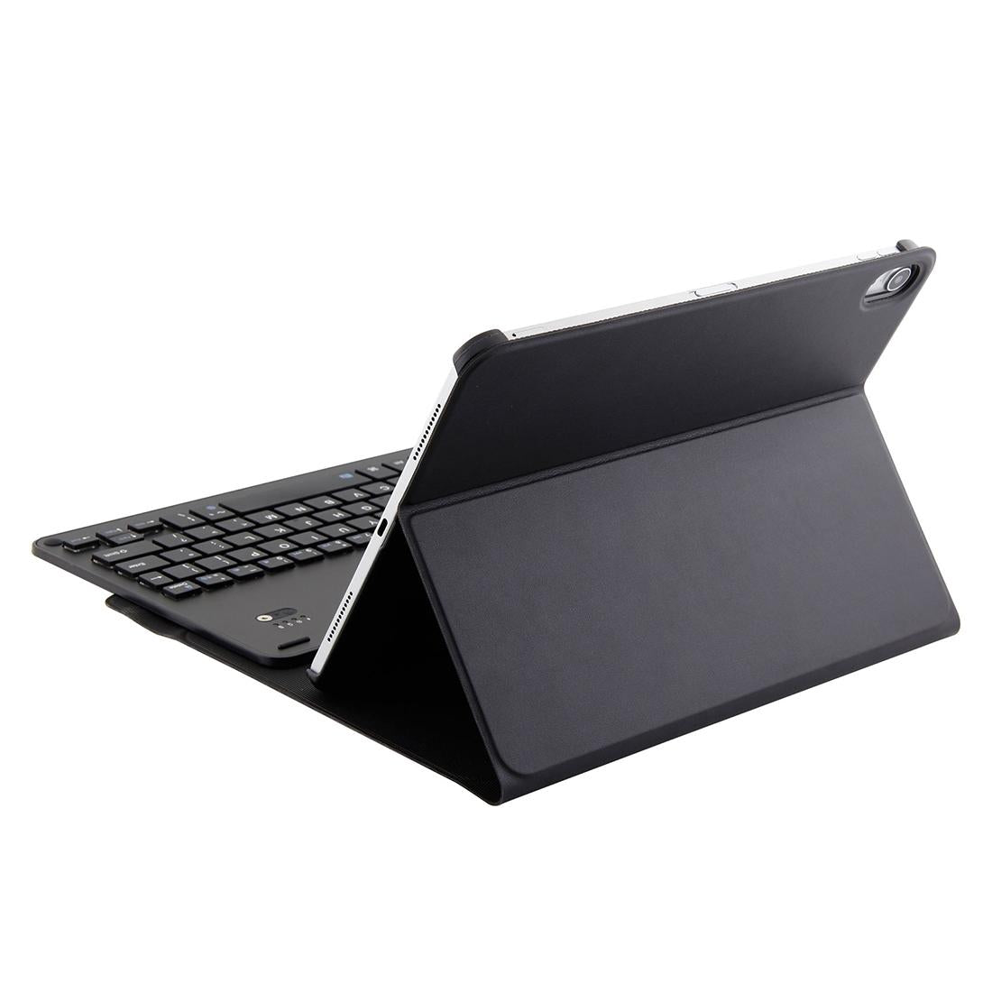 Bluetooth Keyboard & Leather Tablet Case For Ipad Pro 11 2018 - Detachable Aluminum Three-Gear Magnetic Sleep Function - Black