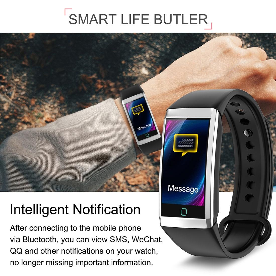 Waterproof Smart Bracelet With Call Reminder And Health Monitoring - Black