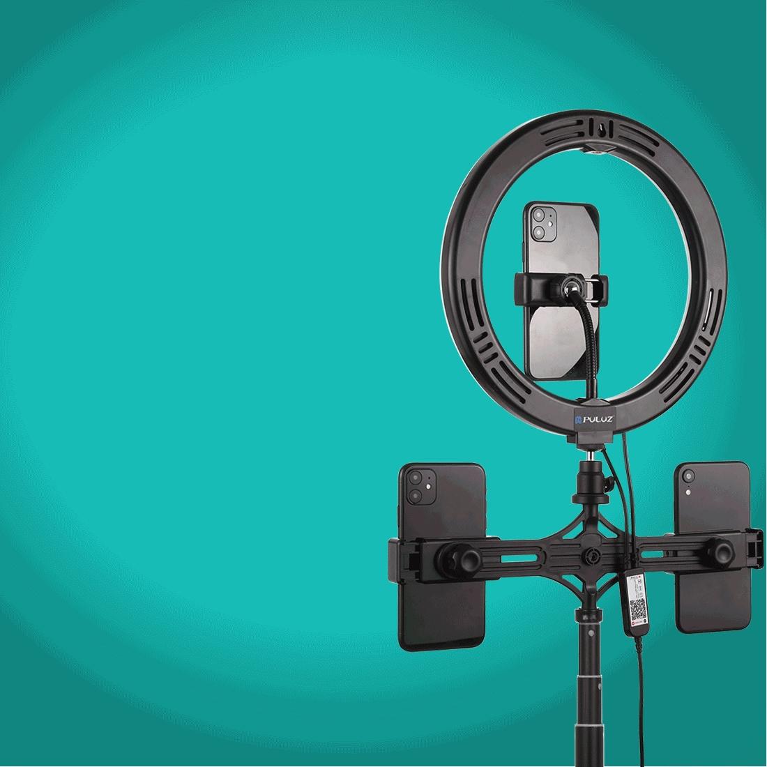 10.2 Rgbw Led Ring Light Kit With Tripod And Phone Mount