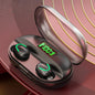 True Wireless Bluetooth 5.0 Earphones with Touch Display and Charging Box - Black