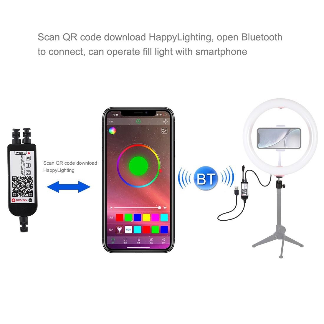 10.2 Curved Led Ring Light with Tripod & Remote for Vlogging & Photography - Black