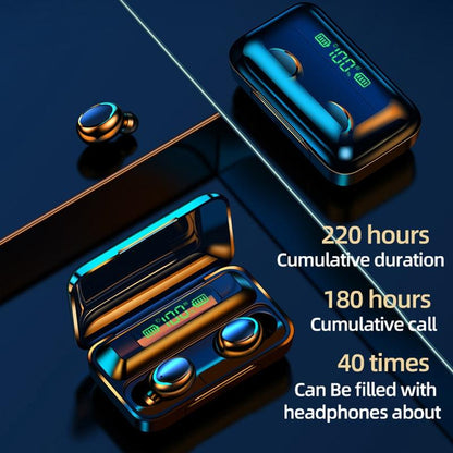 Led Mirror with Noise-cancelling Bluetooth Earphones - Black