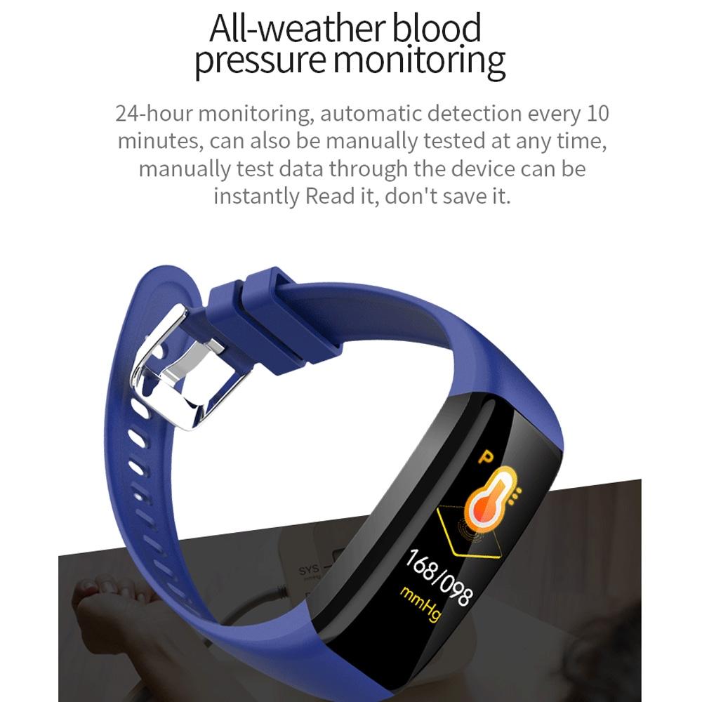 Waterproof Smart Bracelet With Call Heart Rate Bp Sleep And Sedentary Functions - Black