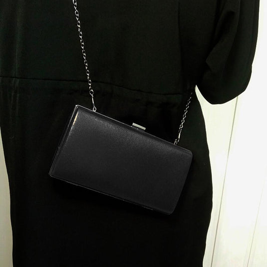 Square Party Handbag For Women Elegant Crossbody Bag For Banquets And Events - Black
