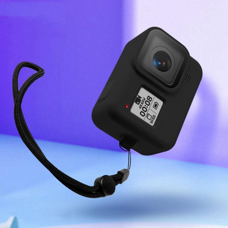Gopro Hero8 Silicone Case with Wrist Strap - Protective Cover - Black
