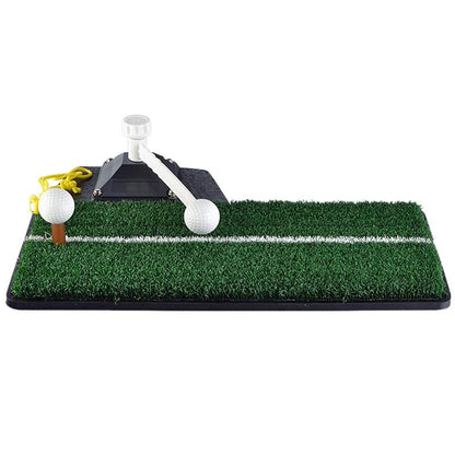 Portable Golf Putting Mat With Push Rod Trainer - 48X23Cm - Black