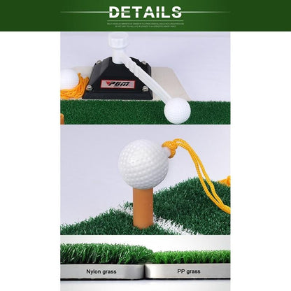 Portable Golf Putting Mat With Push Rod Trainer - 48X23Cm - Black