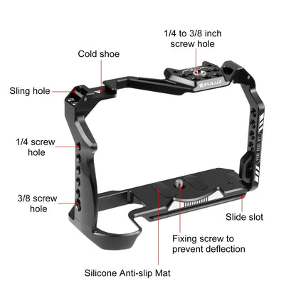 Metal Camera Cage For Canon Eos R7 Stabilizer Rig - Black