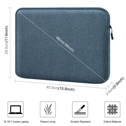 15-16.7 Inch Laptop Briefcase Bag with Zipper for 16 Inch Sleeve - Black