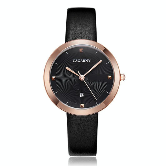 Waterproof Steel Band Quartz Watch - Fashion Life - Black