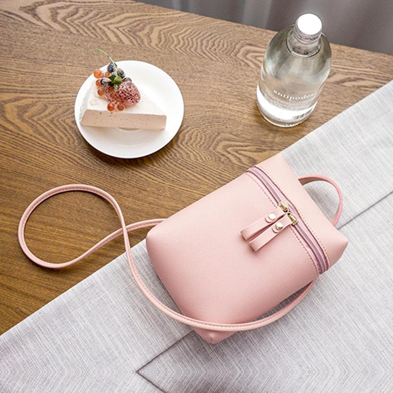 Simple Casual Shoulder Messenger Bag Small Crossbody Bucket Bag For Women - Black
