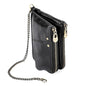 Leather Wallet with Rfid Protection and Strap - Card Slots - Black