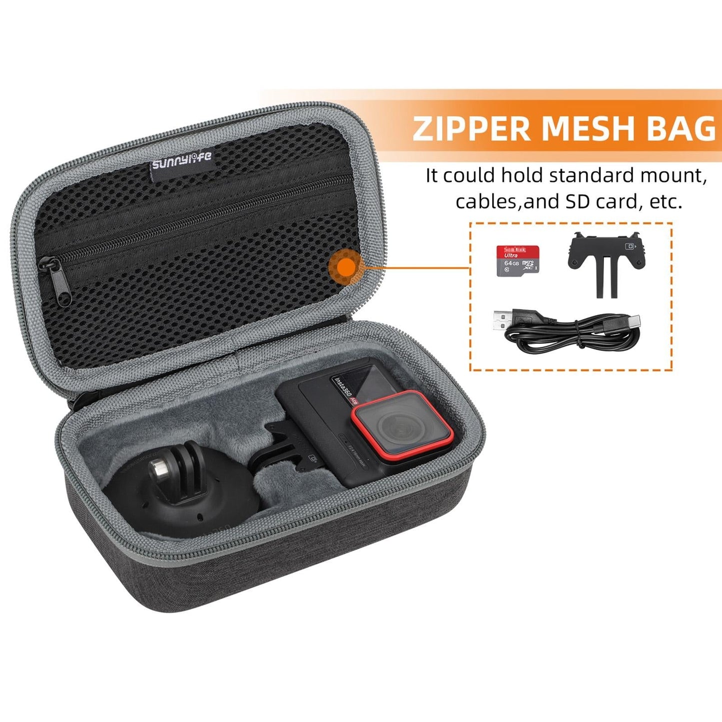 Portable Carrying Case for Insta360 Ace / Ace Pro - Mini Travel Organizer