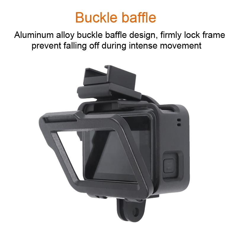 Aluminum Protective Cage with Insurance Frame and 52mm Uv Lens for Gopro Hero7 / 6 / 5 - Black