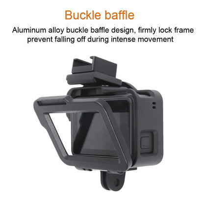 Aluminum Protective Cage with Insurance Frame and 52mm Uv Lens for Gopro Hero7 / 6 / 5 - Black