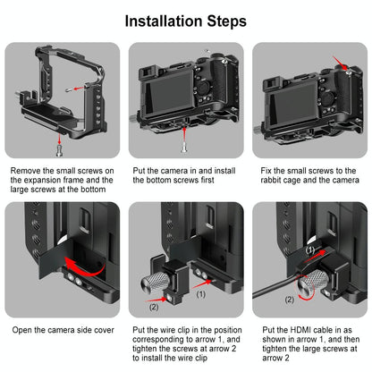 Sony A7Cm2 / 7C Ii / 7Cr Metal Camera Cage Stabilizer - Black