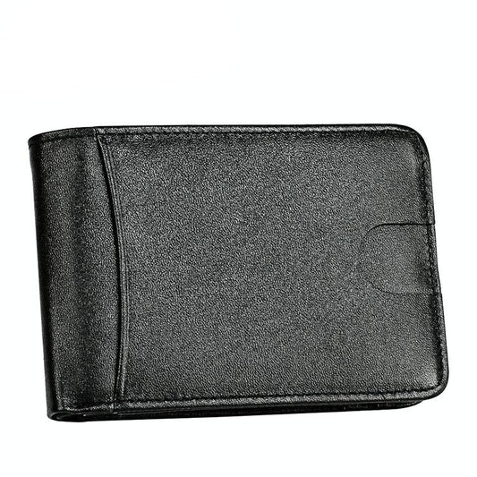 Leather Rfid Billfold Wallet - Mini Size - Black