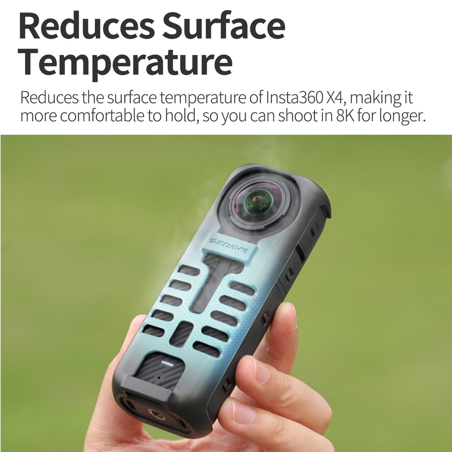 Graphene Protective Case For Insta360 X4 With Hand Strap - Black