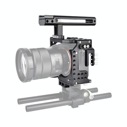 Handle Video Camera Cage Stabilizer For Sony A7K / A72 / A73 / A7S2 / A7R3 / A7R2 / A7X Black
