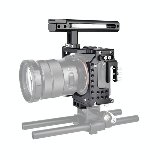Handle Video Camera Cage Stabilizer For Sony A7K / A72 / A73 / A7S2 / A7R3 / A7R2 / A7X Black