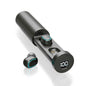 True Wireless Bluetooth Earphones with Digital Display and Charging Box - Black