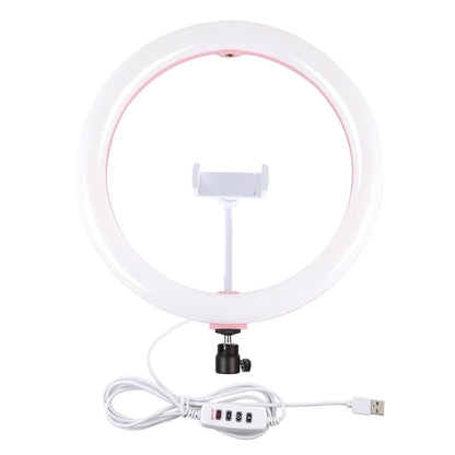 30cm Usb Dual Colour Led Ring Light with Phone Clamp - Black