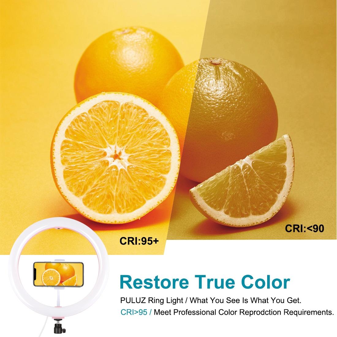 30cm Usb Dual Colour Led Ring Light with Phone Clamp - Black