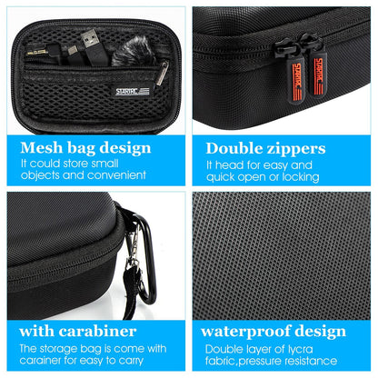 Diamond Texture Leather Storage Bag for Dji Mic - Pu Material